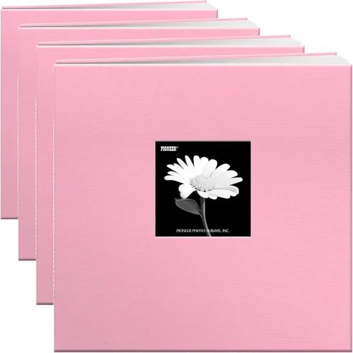 Vista 3 de Pioneer - Álbum de fotos postbound con ventana, 12 x 12 pulgadas, tapa de tela y color rojo