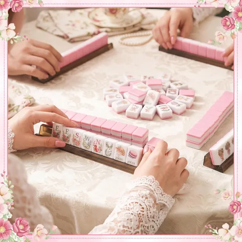 Vista 6 de Thenshop 160 piezas vintage americano Mahjong azulejos de 1.2 pulgadas