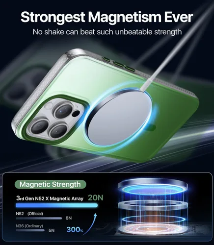 Vista 3 de Funda magnética diseñada para iPhone 13 Pro [compatible con Magsafe] [protección contra caídas de grado militar] Funda protectora a prueba de golpes