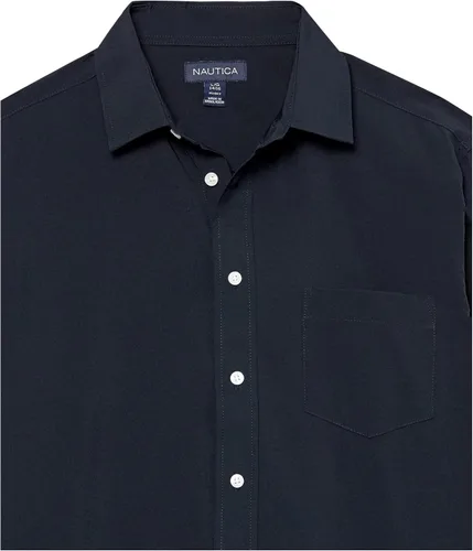 Vista 3 de Nautica Camisa Oxford con botones de manga larga para niños grandes