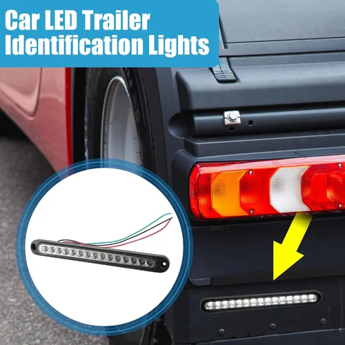 Vista 2 de 12V 24V 15 LED Remolque de coche Luz de identificación de señal de giro luz trasera tira blanca