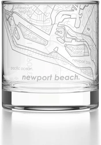Vista 119 de Well Told Vaso de rocas grabado con mapa de Akron, Ohio, cristalería estilo antiguo (325ml, transparente) Vaso de bourbon grabado, regalos