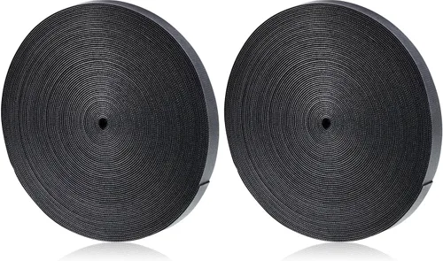 Vista 14 de WILLBOND Cintas de sujeción de 1/2 pulgada x 45 pies, bridas de cable reutilizables, cinta de nylon de doble cara, rollo de gancho y bucle, bridas