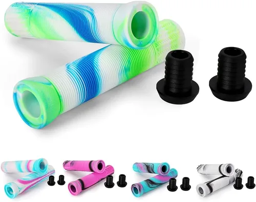 Vista 6 de Empuñaduras para patinete - Empuñaduras mixtas de color para manillar de MTB y BMX Empuñaduras suaves de 145 mm para patinete de maniobras