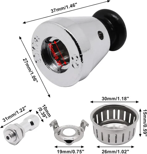 Vista 2 de Válvula de alivio de olla a presión, 1 unidad, válvula de jigger universal de olla a presión con varilla de escape, silbato para control de presión