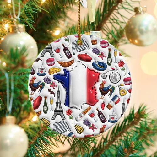 Vista 27 de Lotacy Bandera argentina argentina de Navidad de cerámica 2D impresa adorno con símbolos, decoración del hogar argentina regalos para hombres