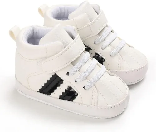 Vista 2 de Sekantrol - Zapatos para bebés recién nacidos, niños y niñas, suela de goma suave, primeros pasos, tenis de cuna, antideslizantes, deportivos
