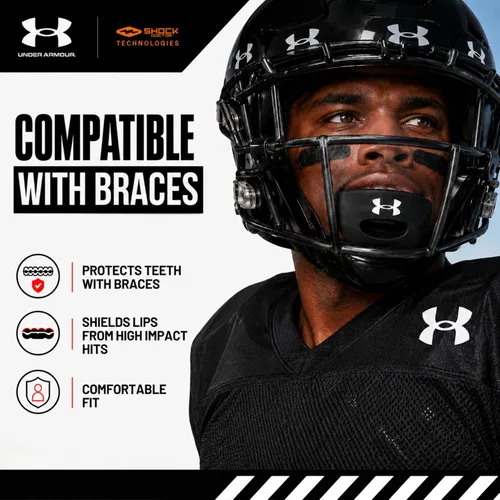 Vista 3 de Under Armour Air - Protector labial para fútbol, protección bucal completa, compatible con brákets, ajuste instantáneo