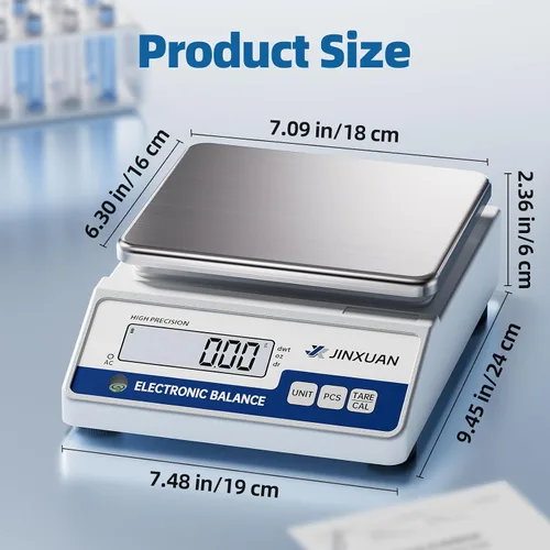 Vista 5 de Balanza digital de laboratorio 0.01g de precisión 5000g Balanza analítica Escala de precisión para pesar oro, plata, joyas de diamante, polvo