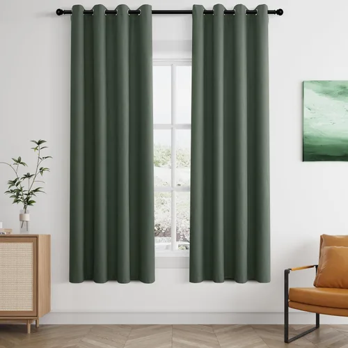 Vista 73 de Beige White Linen Blackout Curtains 90 Length 2 Panels Set for Living Room Bedroom, 100% Black Out Thermal Insulated Linen Drapes, Room Darkening
