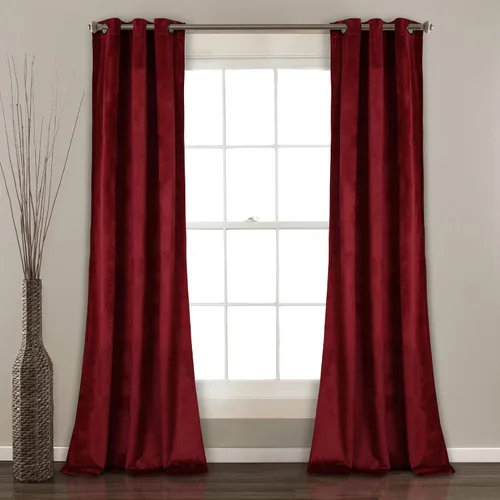 Vista 35 de Lush Decor Prima Velvet - Par de paneles de cortinas de ventana de terciopelo sólido con filtro de luz, 38" de ancho x 84" de largo, negro