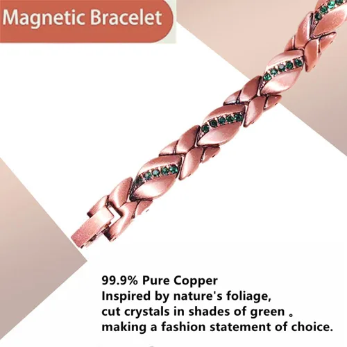 Vista 4 de Pulseras magnéticas de cobre para mujer - 99.99% pulseras magnéticas de cobre puro