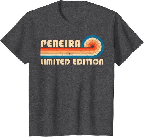 Vista 27 de PEREIRA - Camiseta vintage con apellido retro de los años 80 y 90, Negro