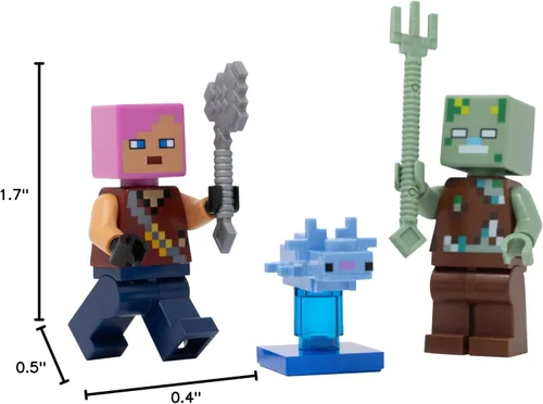 Vista 7 de LEGO Minecraft: Aventurero con Ahogado y Axolotl Combo Pack - 6+