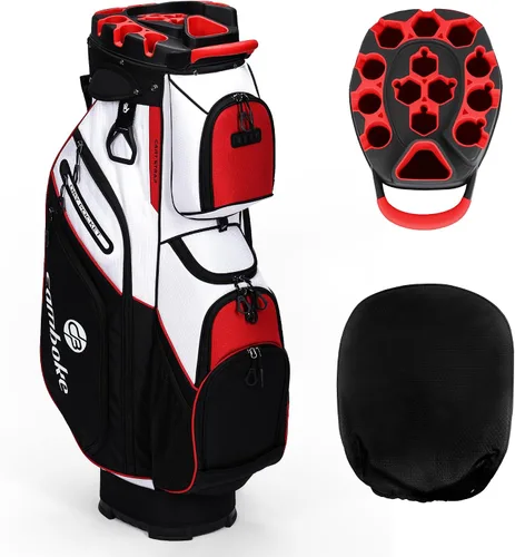 Vista 10 de Silent - Bolsa de golf para carrito de golf, bolsa de golf moldeada con separadores de longitud completa de 14 vías, bolsa de bolsillo refrigerante