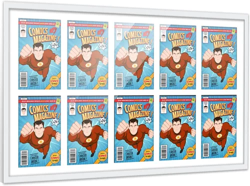Vista 125 de Poster Palooza Marco de cómic con paspartú para 1 cómic de la Edad de Bronce publicado entre 1970 y 1985, marco de cómic negro para cómic de 7.25 x