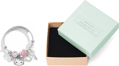 Vista 2 de Zmioviq Lindas pulseras para mujeres y niñas, pulsera ajustable de acero inoxidable de dibujos animados para esposa, novia, regalos de joyería