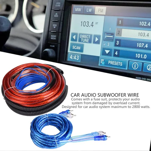 Vista 2 de Akozon 4 calibre 2800 W coche audio subwoofer amplificador altavoz instalación cable cable kit traje
