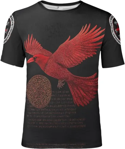 Vista 11 de GLUDEAR Camiseta Vikings para hombre, novedad con estampado 3D de mitología nórdica Aurora Galaxy Life Tree