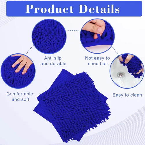 Vista 4 de Alfombra de casillero escolar de felpilla con respaldo antideslizante para decoraciones de casillero (2, azul, 10 x 10 pulgadas)