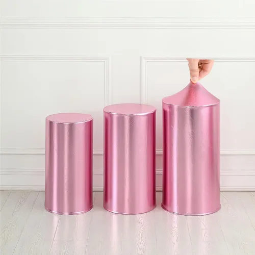 Vista 5 de Cubiertas redondas para soporte de cilindro para fiestas, cubiertas elásticas bronceadoras para pedestal, cubierta de cilindro de zócalo, 3