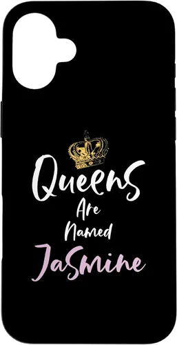 Vista 23 de Jasmine Name Queen - Carcasa para iPhone 17, color rosa y negro