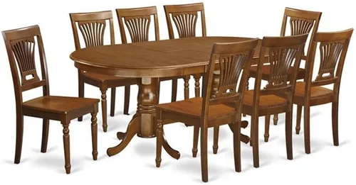 Vista 15 de East West Furniture PLAI5-BLK-W - Juego de comedor de 5 piezas para 4 personas, incluye una mesa de comedor ovalada con hojas de mariposa y 4 sillas