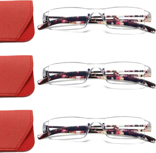 Vista 10 de Viseng Gafas de lectura y gafas de sol 3 en 1 con luz azul, lectores ultraligeros sin montura para hombres y mujeres, visión HD para interiores