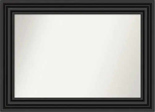 Vista 128 de Amanti Art Espejo personalizado, espejo de baño negro puente, espejo de pared o espejo de tocador de baño sobre el fregadero (26 x 26 pulgadas)