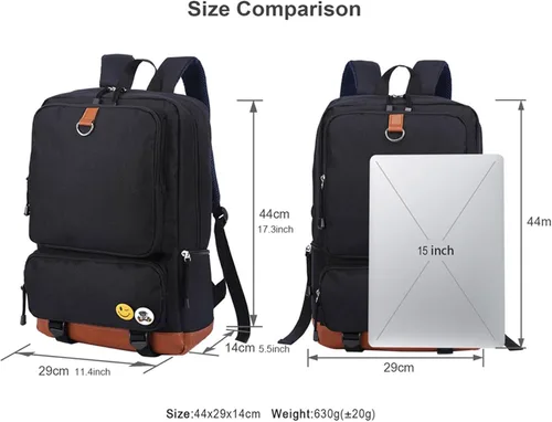 Vista 2 de PaPama Teen Five Nights at Freddy's - Mochila ligera para estudiantes, gran capacidad, bolsa de viaje casual para exteriores, Azul
