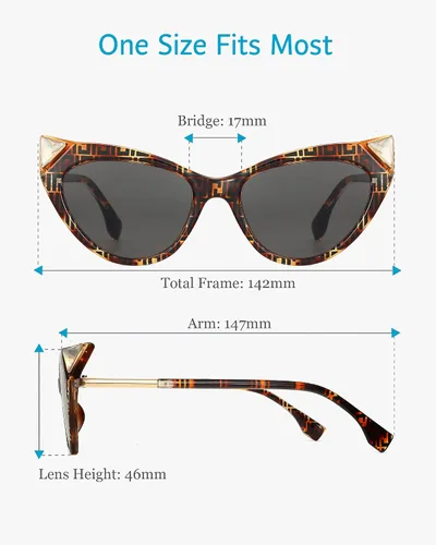 Vista 3 de ANRRI Gafas de sol de ojo de gato para mujer, ligeras, protección UV400
