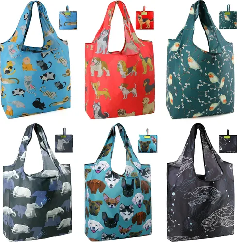 Vista 36 de Bolsas de la compra de animales reutilizables plegables bolsas de comestibles