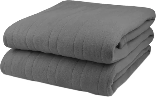 Vista 2 de Pure Warmth Polar Fleece - Manta eléctrica con calefacción individual, color gris