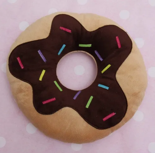 Vista 6 de Snuggle Stuffs Sprinkles Donut - Almohada de felpa de 14 pulgadas (chocolate)