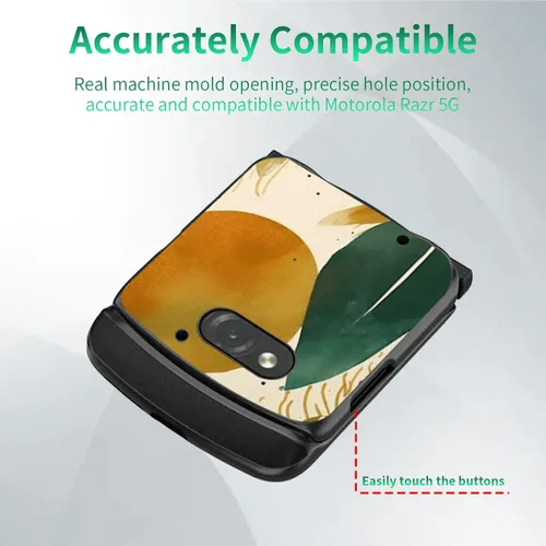 Vista 2 de Rossy Funda para Motorola RAZR 5G, para Moto RAZR 5G, funda delgada y ligera de policarbonato duro a prueba de golpes para Motorola Moto RAZR 5G