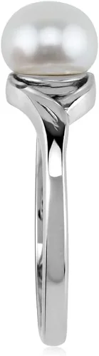 Vista 3 de Silvershake Anillo solitario de plata de ley 925 con perlas cultivadas en agua dulce