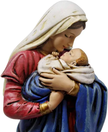 Vista 2 de Avalon Gallery Figura musical de resina de Madonna y Jesucristo de Jesucristo, 9 pulgadas