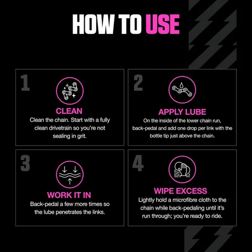 Vista 5 de Muc-Off Dry Chain Lubricante de 1.7 fl oz - Lubricante biodegradable para cadena de bicicleta, adecuado para todo tipo de bicicletas, formulado