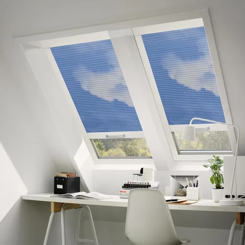 Vista 28 de Persianas de tragaluz con bloqueo de luz para techo, persianas celulares sin cables, aislamiento térmico, persianas de panal para techo, ventanas