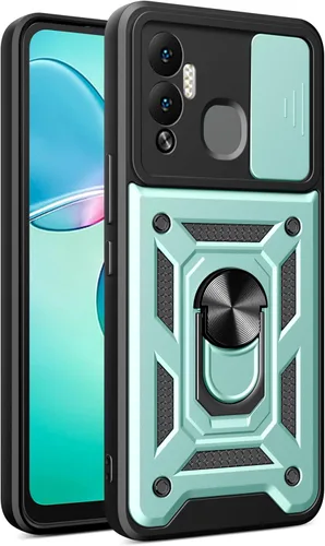 Vista 241 de Compatible con Tecno Pova Neo 2 Bracket Shell, con cubierta deslizante para lente de cámara compatible con Tecno Pova Neo 2 LG6n Case Negro