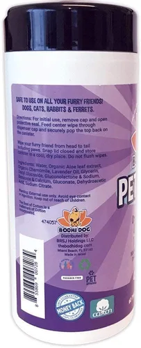 Vista 5 de Bodhi Dog Toallitas para mascotas, toallitas de aseo, limpieza y desodorización para perros y gatos, sin parabenos ni SLS, toallitas grandes