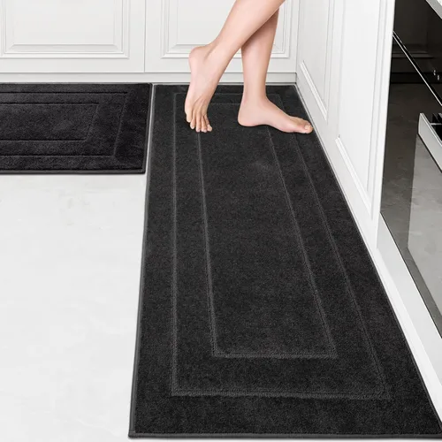 Vista 33 de PURRUGS Alfombra de cocina lavable a máquina, de 24 x 35.5 pulgadas, antideslizantes, antideslizantes, tapetes de pie suaves y superabsorbentes