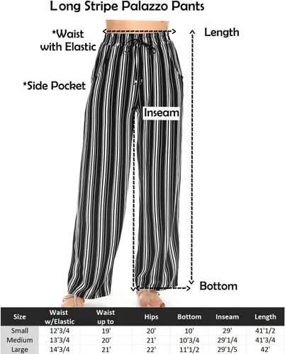 Vista 21 de Pantalones Palazzo para mujer, pantalones culottes sólidos y a rayas