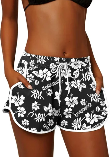 Vista 3 de For G and PL - Pantalones cortos de playa con bolsillos para mujeres