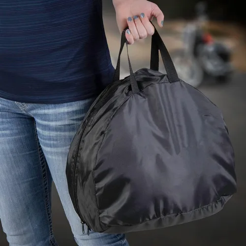Vista 7 de Raider BCS-8B Bolsa para Casco Deluxe de Nylon Negro y Duradera para Motocicleta MX, Mediana
