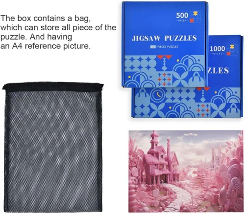 Vista 7 de Lollolly House Jigsaw Puzzles 500 Pieces for Adults with Mesh Storage Bag 2011732