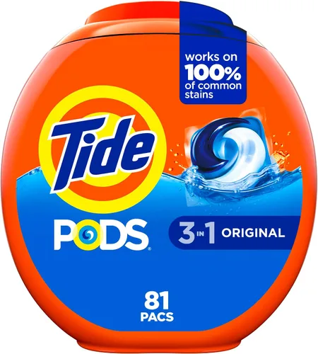 Vista 29 de Tide PODS detergente para ropa en cápsulas, removedor de manchas 3 en 1, combatiente de olores, protector de color, 42 unidades, compatible con HE