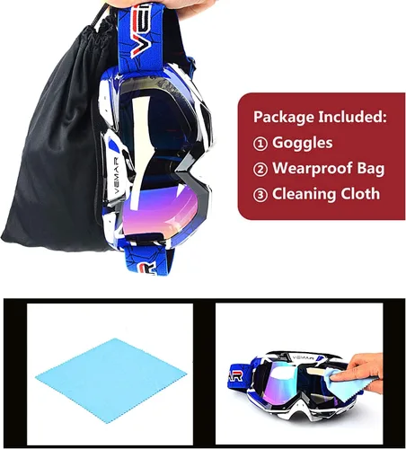 Vista 6 de Gafas de motocicleta y motocross para carreras de cuatrimoto (ATV), de bicicleta en tierra, de todoterreno y carrera táctica de motocicleta