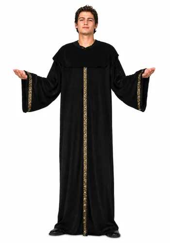 Vista 2 de Disfraz de Túnica Negra de Monje Medieval para Hombre Multicolor