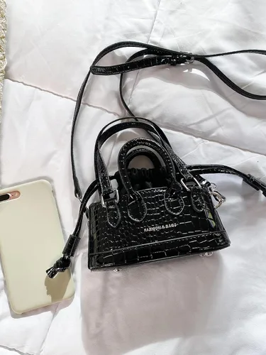 Vista 4 de Verdusa Bolso cruzado metálico para mujer, bolso de hombro con cordón